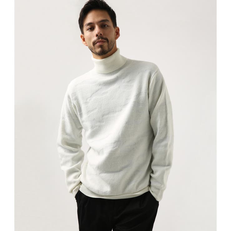 ジャガードカモタートルネックプルオーバー[品番：AZLW0014436]｜AZUL