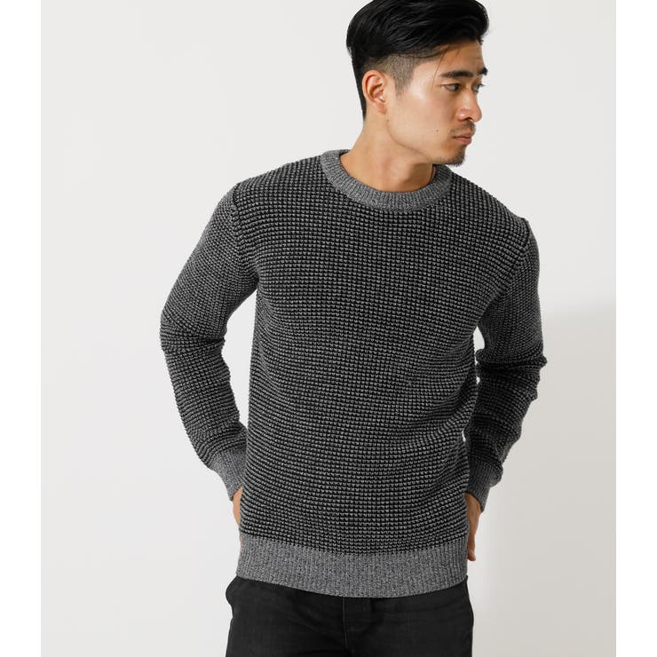 Waffle Stitch Cn Knit ワッフルステッチクルーネックニット 品番 Azlw Azul By Moussy アズールバイマウジー のメンズファッション通販 Shoplist ショップリスト
