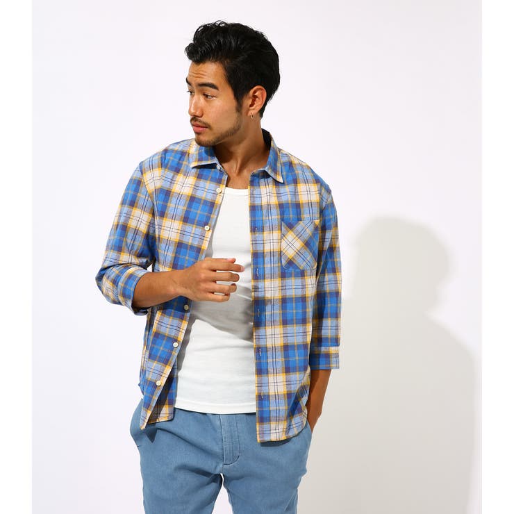 C/L COOLMAX CHECK 3/4 SHIRT[品番：AZLW0015823]｜AZUL BY