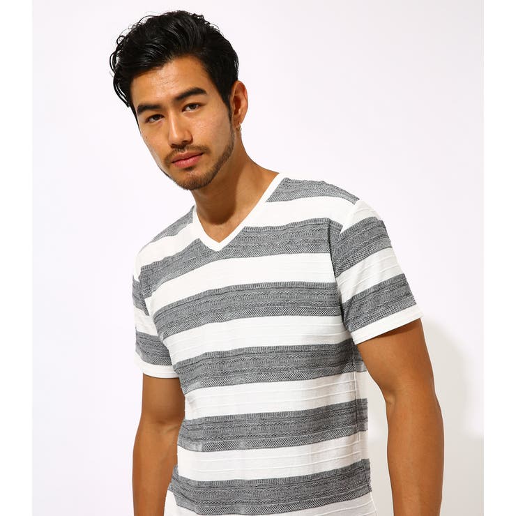TACK JACQUARD BORDER T-SHIRT[品番：AZLW0015562]｜AZUL BY