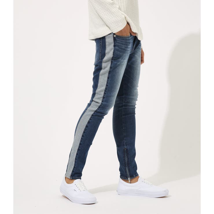 Side Line Zip Skinny 品番 Azlw Azul By Moussy アズールバイマウジー のメンズ ファッション通販 Shoplist ショップリスト