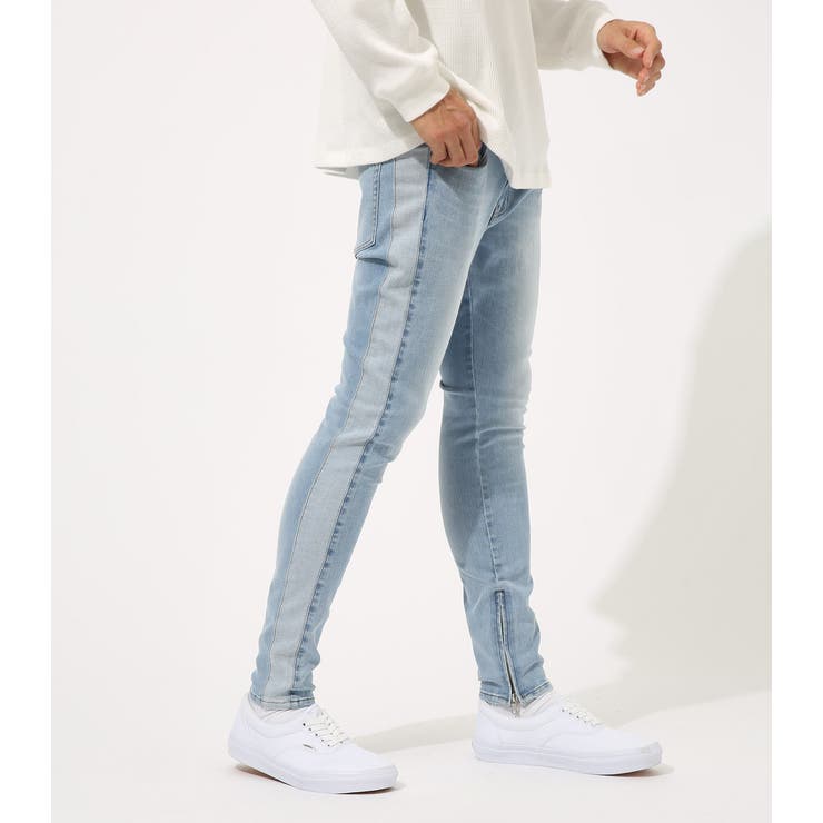 Side Line Zip Skinny 品番 Azlw Azul By Moussy アズールバイマウジー のメンズ ファッション通販 Shoplist ショップリスト