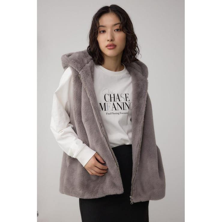 GRY | フードファーベスト | AZUL BY MOUSSY