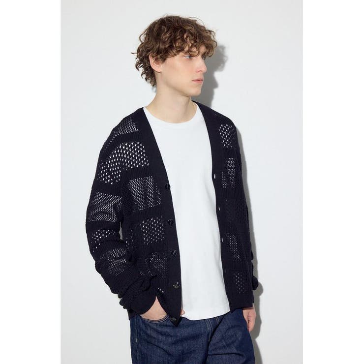 透かし編み柄変化カーディガン | AZUL BY MOUSSY | 詳細画像3 