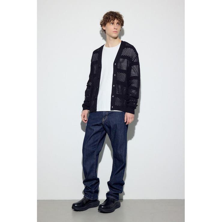 透かし編み柄変化カーディガン | AZUL BY MOUSSY | 詳細画像4 