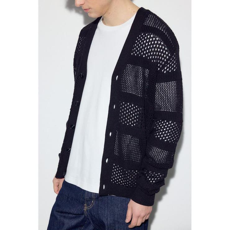 BLK | 透かし編み柄変化カーディガン | AZUL BY MOUSSY