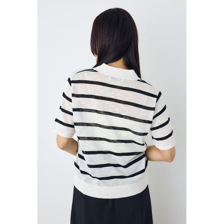 シアーポロニットトップス | AZUL BY MOUSSY | 詳細画像4 