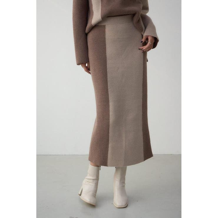 バイカラーIラインニットスカート | AZUL BY MOUSSY | 詳細画像22 