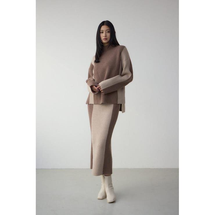 バイカラーIラインニットスカート | AZUL BY MOUSSY | 詳細画像22 