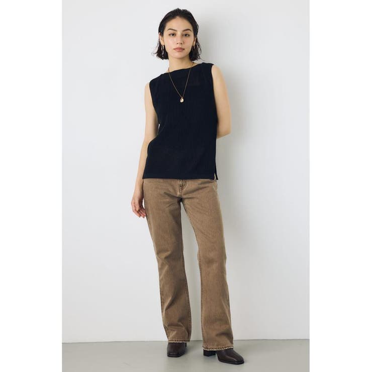 リネンライク畔編みノースリーブニットトップス | AZUL BY MOUSSY | 詳細画像6 