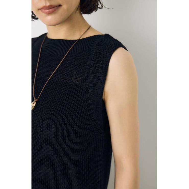 リネンライク畔編みノースリーブニットトップス | AZUL BY MOUSSY | 詳細画像8 