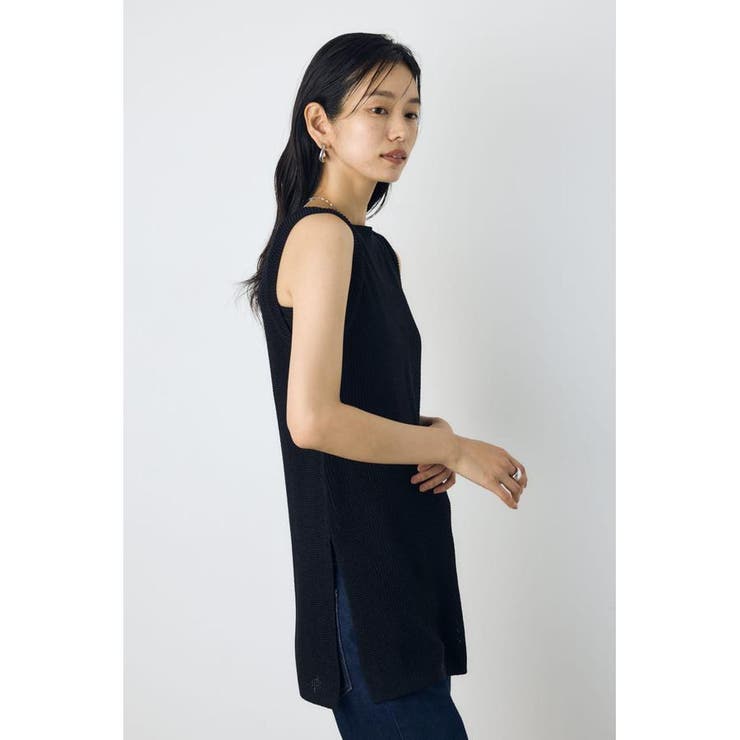 リネンライク畔編みノースリーブニットトップス | AZUL BY MOUSSY | 詳細画像10 
