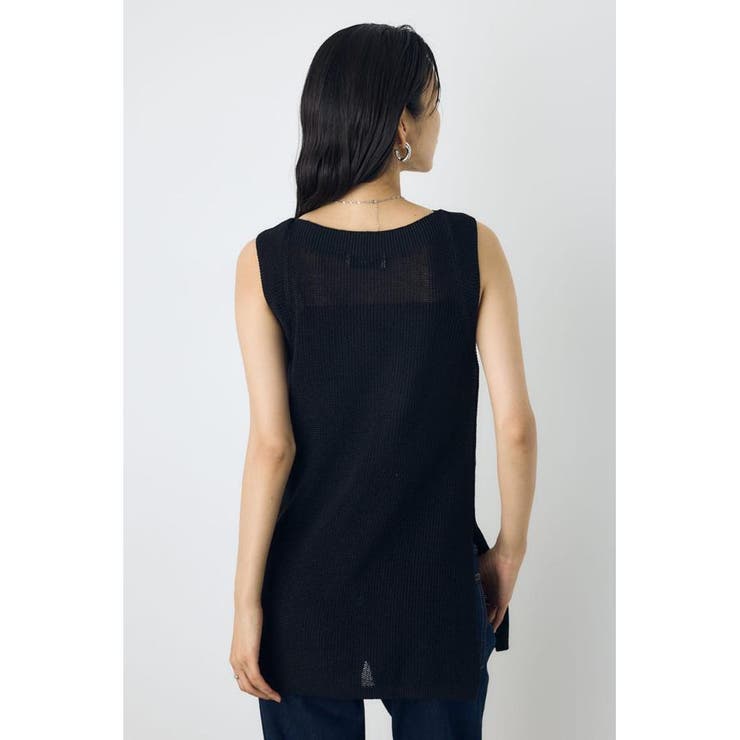 リネンライク畔編みノースリーブニットトップス | AZUL BY MOUSSY | 詳細画像11 