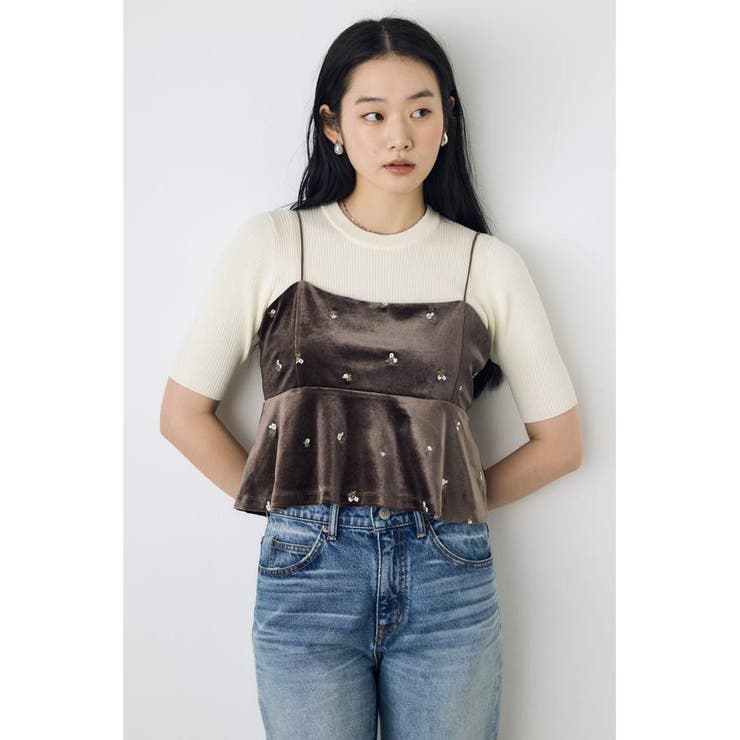 ベロア刺繍キャミソール | AZUL BY MOUSSY | 詳細画像10 