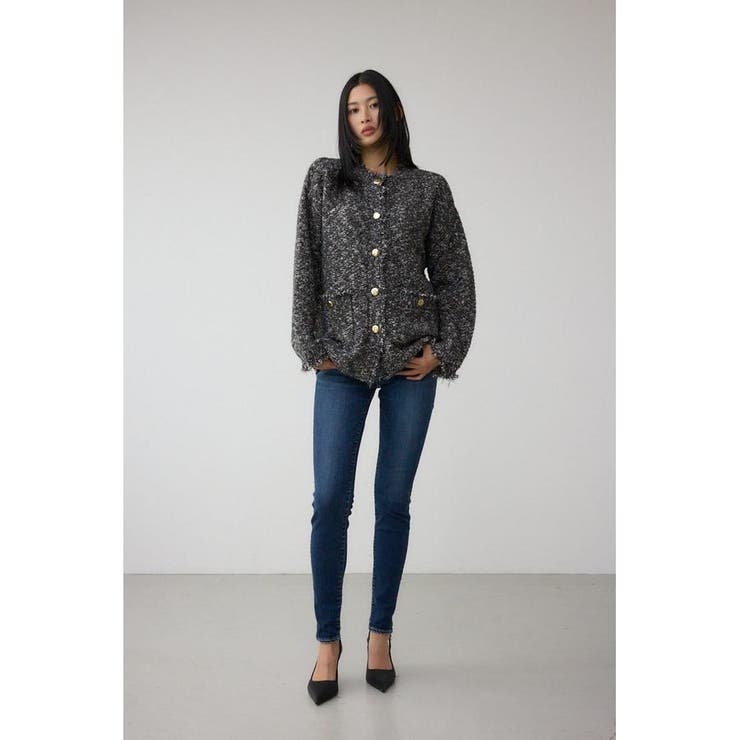 ツイードライクニットカーディガン | AZUL BY MOUSSY | 詳細画像2 
