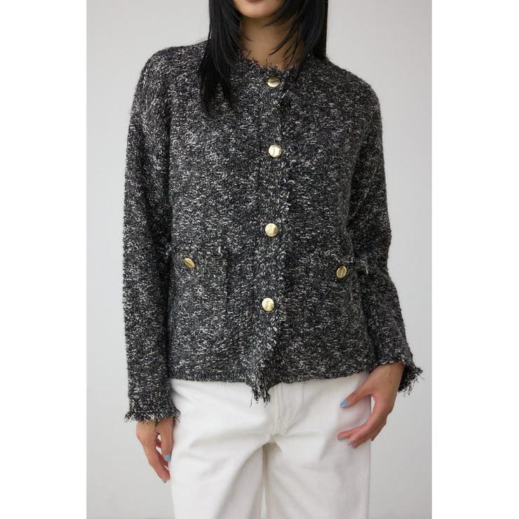 ツイードライクニットカーディガン | AZUL BY MOUSSY | 詳細画像3 