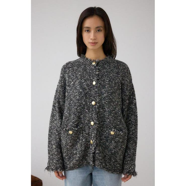 ツイードライクニットカーディガン | AZUL BY MOUSSY | 詳細画像6 