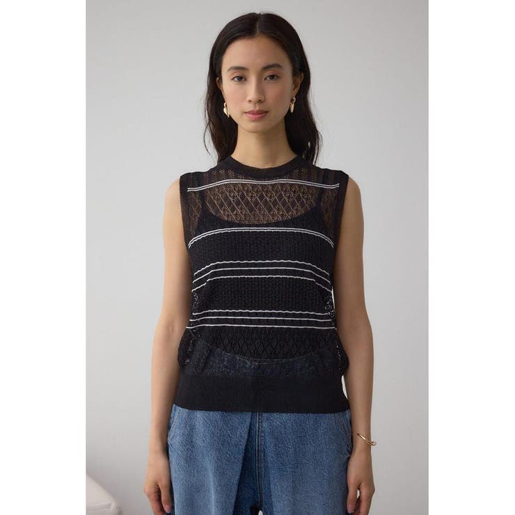 シアークロシェニットタンクトップ | AZUL BY MOUSSY | 詳細画像14 