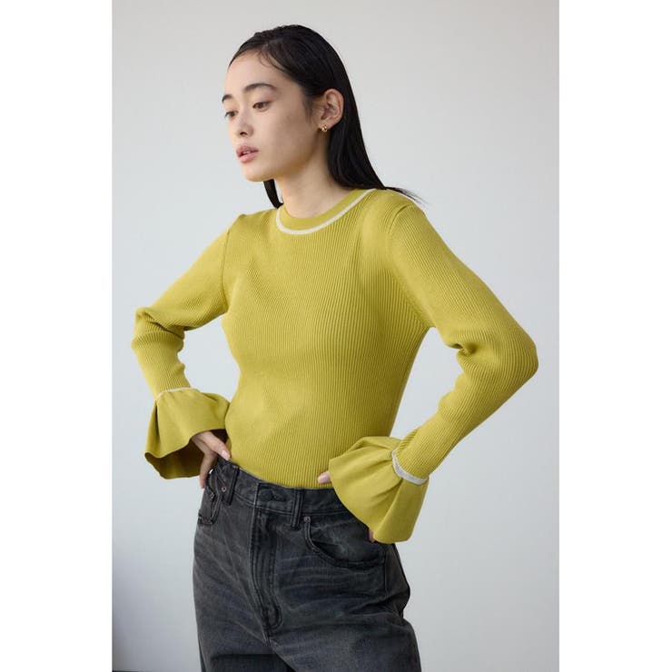 シアーコンビフレアスリーブニット | AZUL BY MOUSSY | 詳細画像12 