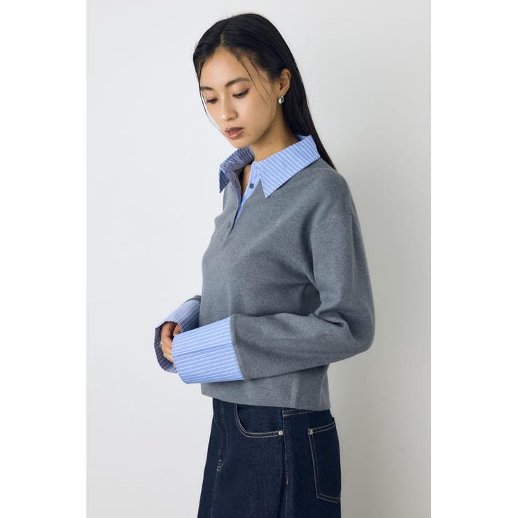ポロカラーフハクドッキングニット | AZUL BY MOUSSY | 詳細画像20 