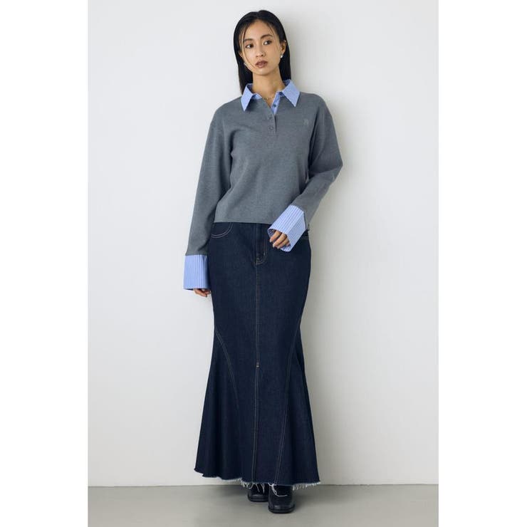 ポロカラーフハクドッキングニット | AZUL BY MOUSSY | 詳細画像24 