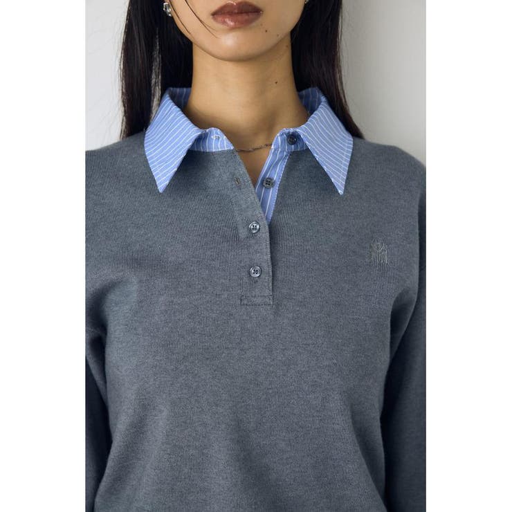 ポロカラーフハクドッキングニット | AZUL BY MOUSSY | 詳細画像25 