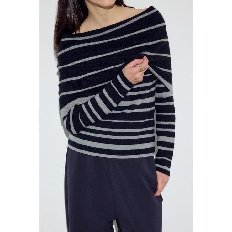 柄T.GRY5 | オフショルニットトップス | AZUL BY MOUSSY