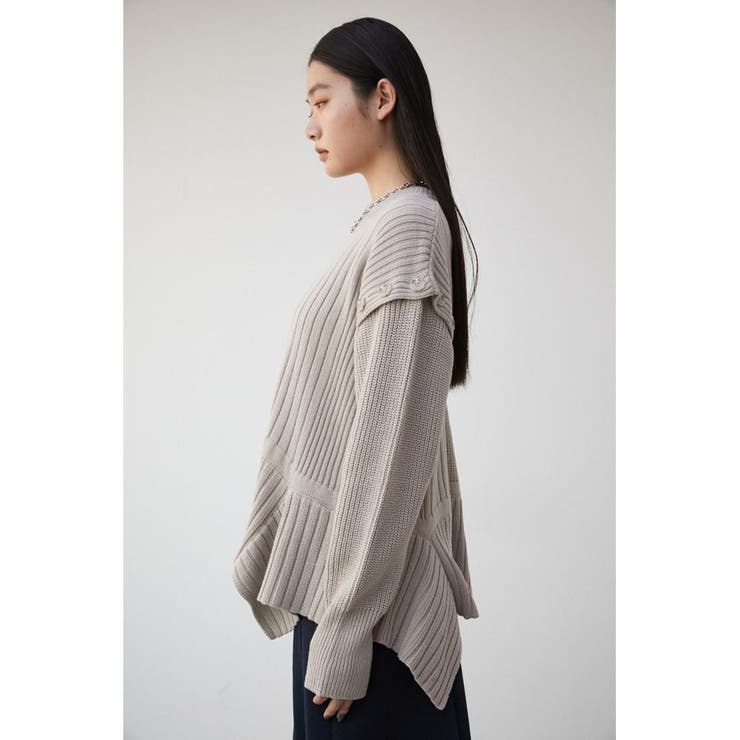 ASYMMETRY HEM RANDOM RIB KNIT[品番：AZLW0020552]｜AZUL BY MOUSSY