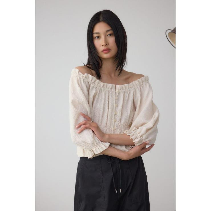 ギャザーフリル2WAYブラウス | AZUL BY MOUSSY | 詳細画像3 