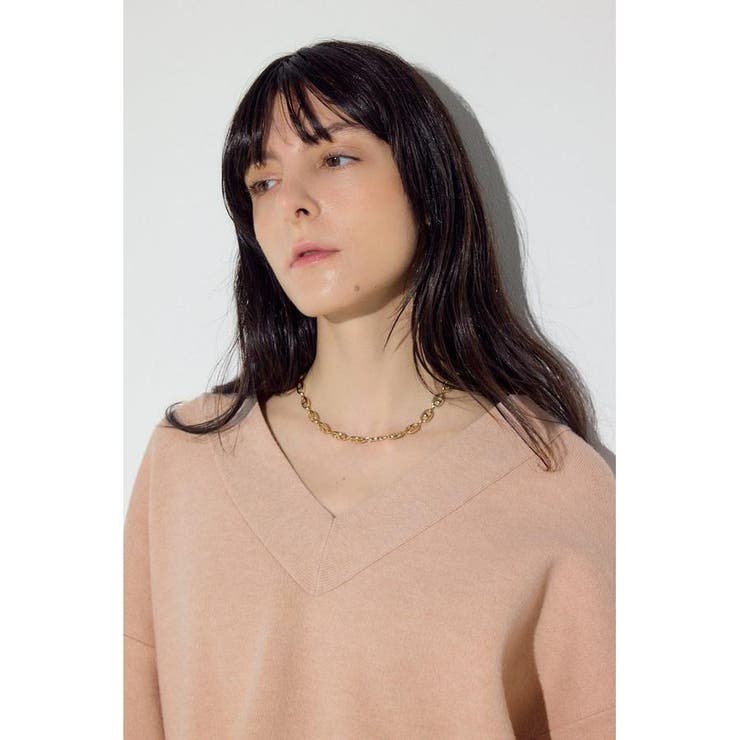 スウェットライクVネックニット | AZUL BY MOUSSY | 詳細画像3 