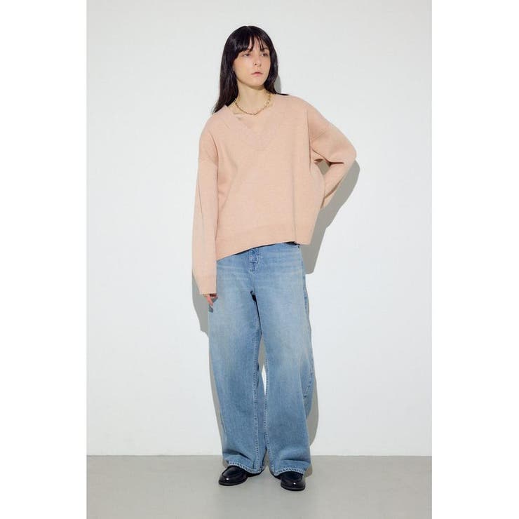 スウェットライクVネックニット | AZUL BY MOUSSY | 詳細画像4 