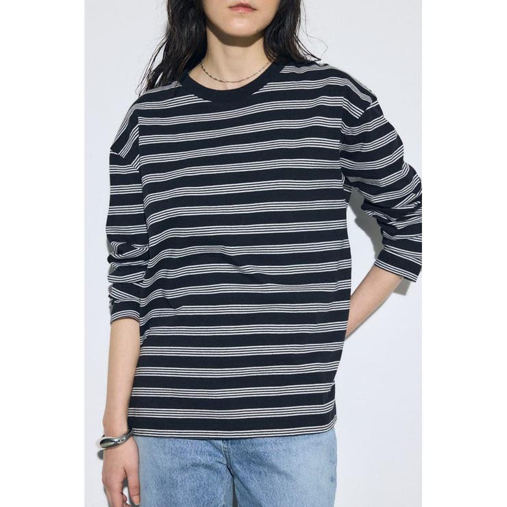 マルチボーダー長袖トップス | AZUL BY MOUSSY | 詳細画像1 