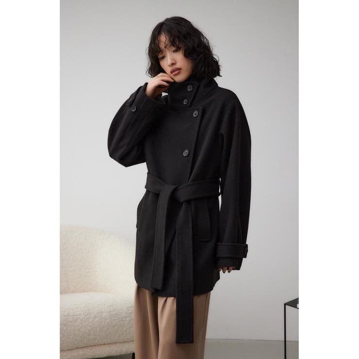 スタンドカラーウォッシャブルミディコート グレー AZUL BY MOUSSY AZUL by moussy｜スタンドカラーウォッシャブルミディコート