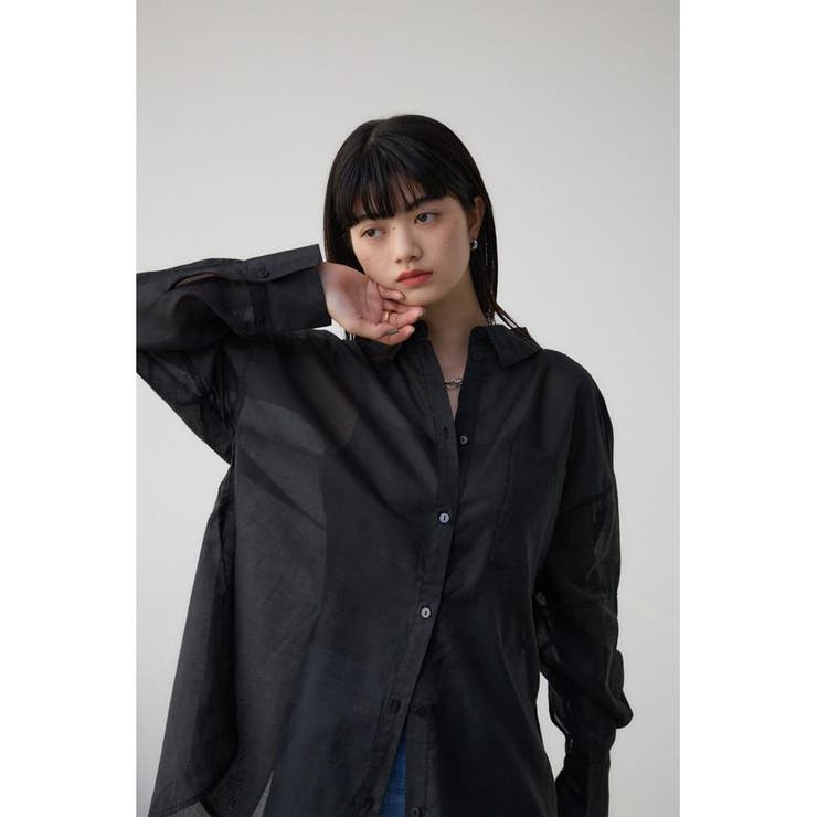 BLK | バックスリットシアーオーバーシャツ | AZUL BY MOUSSY