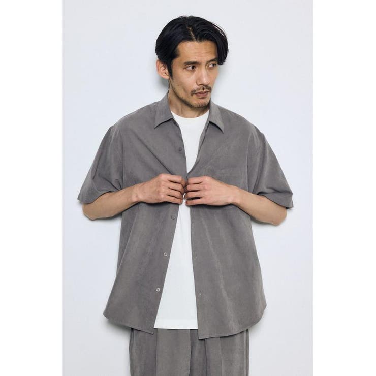 接触冷感フェイクスエード半袖シャツ | AZUL BY MOUSSY | 詳細画像23 