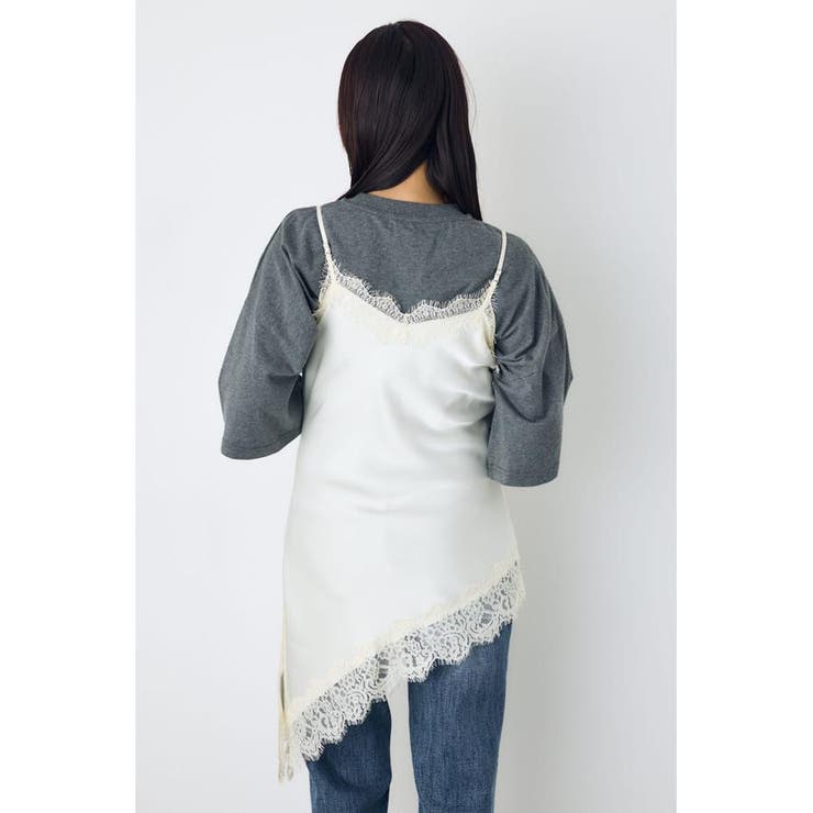 レースサテンアシメキャミソール | AZUL BY MOUSSY | 詳細画像5 
