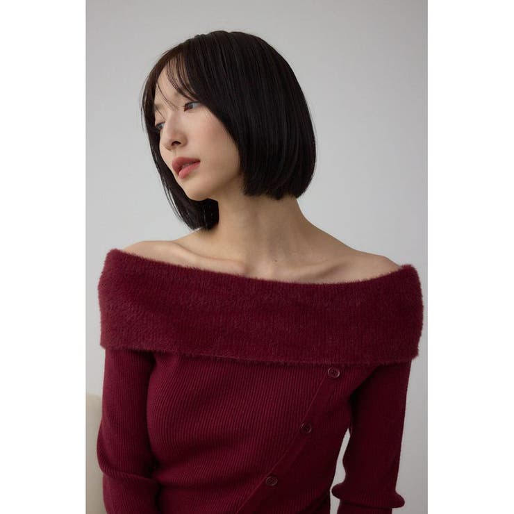 シャギーコンビオフショルダーニット | AZUL BY MOUSSY | 詳細画像33 