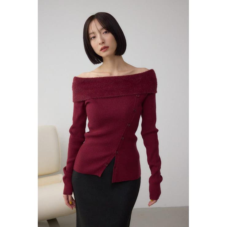 シャギーコンビオフショルダーニット | AZUL BY MOUSSY | 詳細画像34 