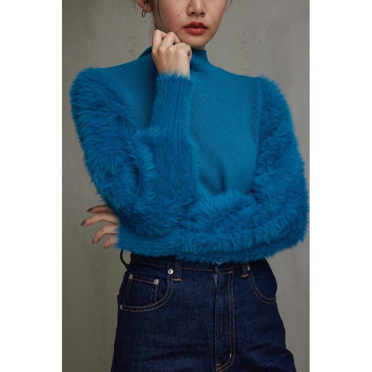 シャギースリーブニットトップス[品番：AZLW0021469]｜AZUL BY  MOUSSY（アズールバイマウジー）のレディースファッション通販｜SHOPLIST（ショップリスト）