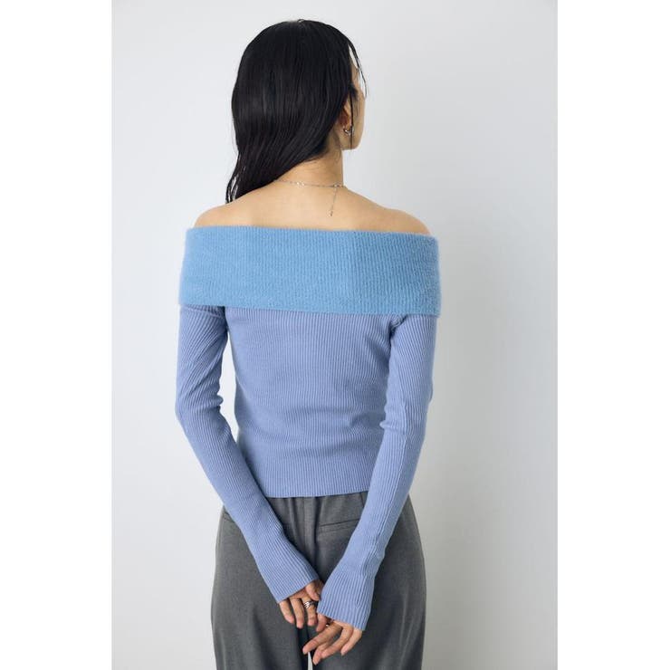 シャギーコンビジップオフショルニット | AZUL BY MOUSSY | 詳細画像18 