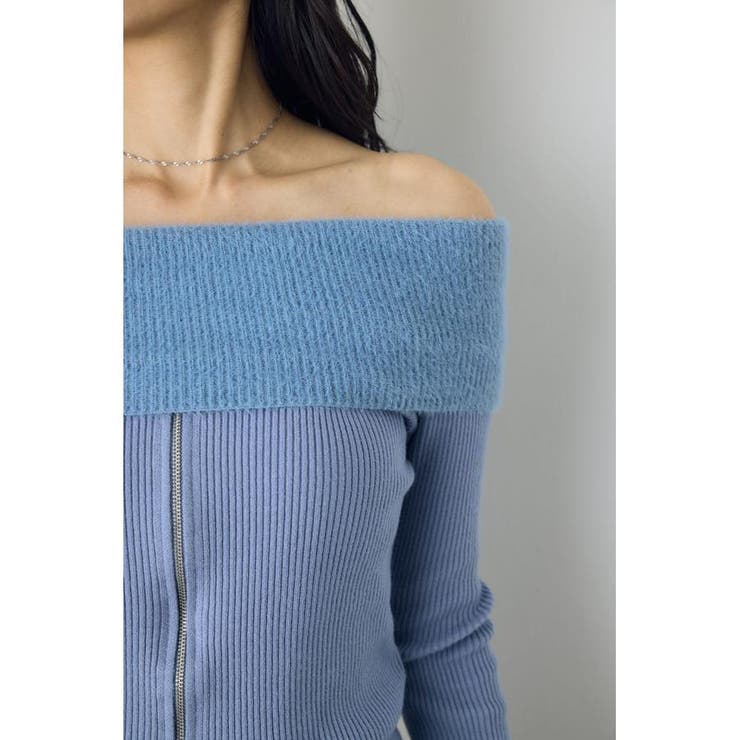 シャギーコンビジップオフショルニット | AZUL BY MOUSSY | 詳細画像20 