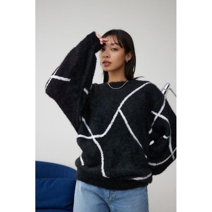 ニュアンスライン柄ニット[品番：AZLW0022993]｜AZUL BY MOUSSY