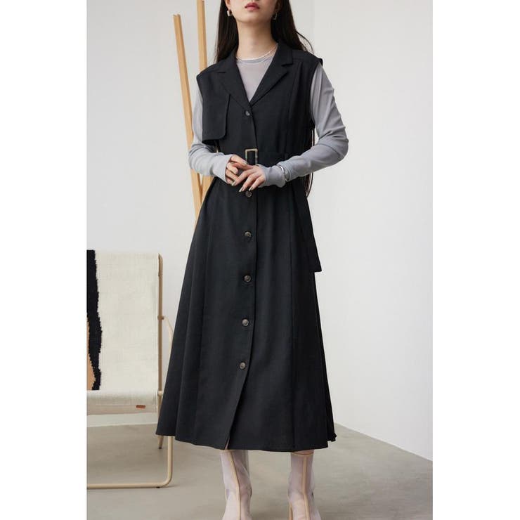 BLK | リネンライクジレワンピース | AZUL BY MOUSSY