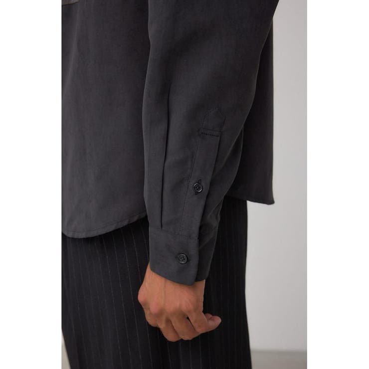 パネルスウィッチングフェイクスウェードシャツ | AZUL BY MOUSSY | 詳細画像10 