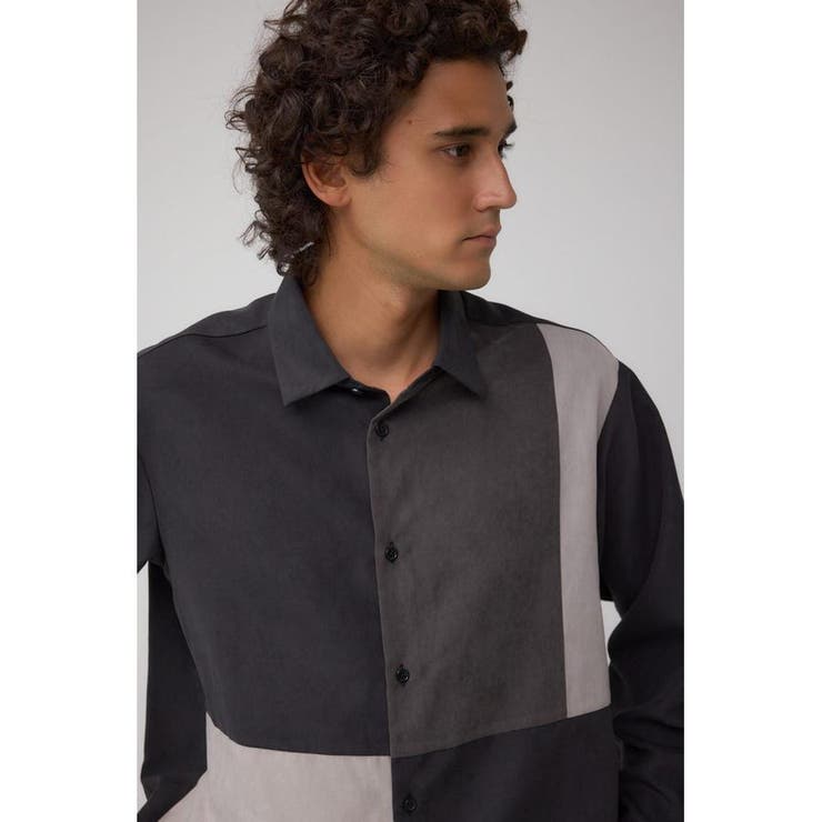 パネルスウィッチングフェイクスウェードシャツ | AZUL BY MOUSSY | 詳細画像2 