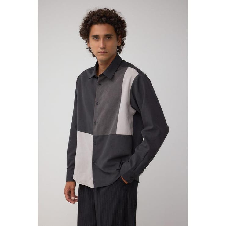 パネルスウィッチングフェイクスウェードシャツ | AZUL BY MOUSSY | 詳細画像4 