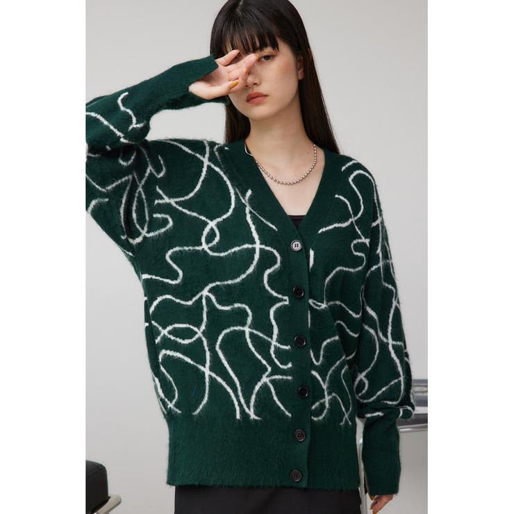 ライン柄ニットカーディガン | AZUL BY MOUSSY | 詳細画像14 