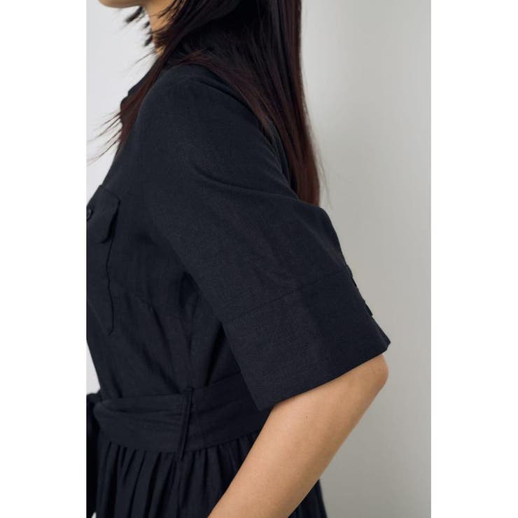 リネンベルテッドフレアボタンワンピース | AZUL BY MOUSSY | 詳細画像7 