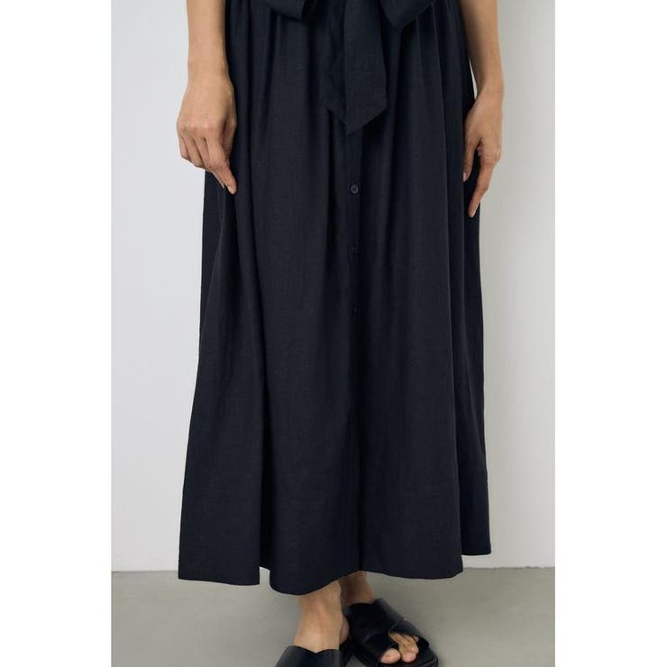 リネンベルテッドフレアボタンワンピース | AZUL BY MOUSSY | 詳細画像10 