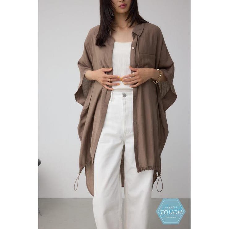 BRN | C/T冷感 裾ドロストドルマンルーズシャツ | AZUL BY MOUSSY